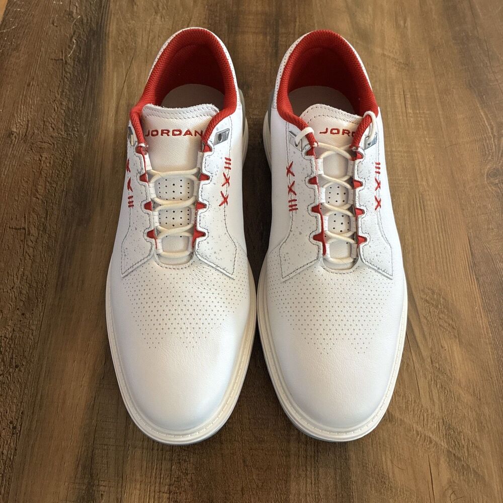 Jordan ADG 5 Fire Red White Silver Men Size 11 Golf Shoes FQ6642-101 - Picture 3 of 7